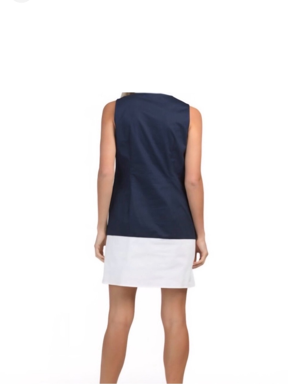 NWT Sail to Sable Sleeveless Navy and White Colorblock Shift Dress Size M - Picture 5 of 5